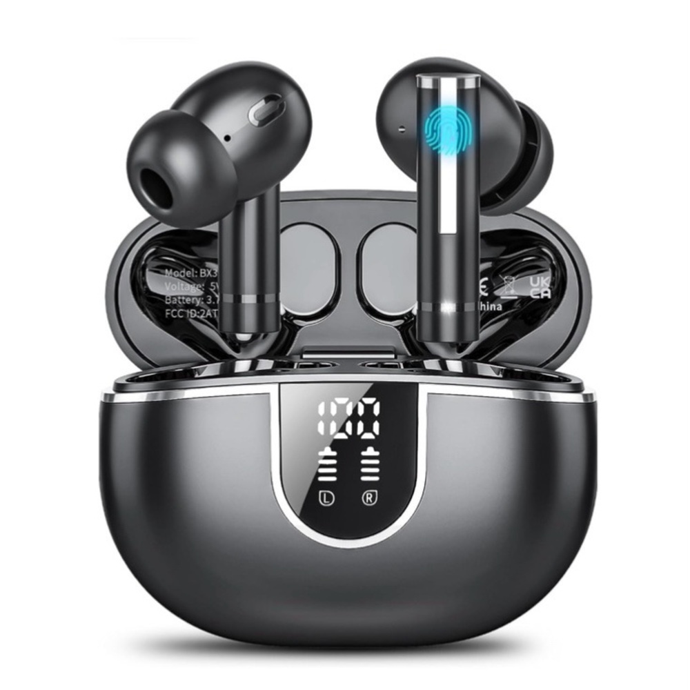 Wireless Earbuds Bluetooth Headphones 5.3, 50H Playtime Built in Mic LED Display